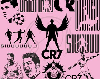 クリスティアーノ・ロナウド SVG バンドル、サッカー アル・ナスル、クリカット シルエット（デジタルダウンロード）