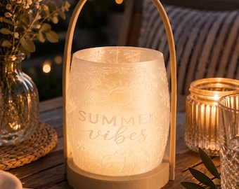 Sommarvibbarlykta för LED-ljus | 3D-utskriven bordslampa | Sommardekoration för uteplats, balkong och hem