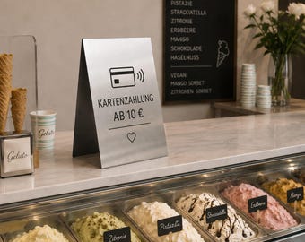 Bord-/diskdisplay i borstat rostfritt stål