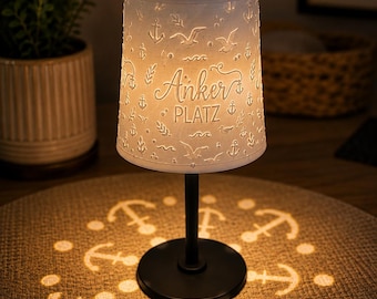 Anchorage solcellslampa | 3D-utskriven nautisk bordslampa | Campinglampa | Husbilsdekor | Present till campare