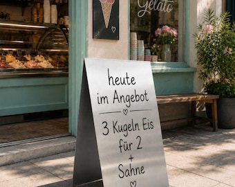 Trottoarskylt i rostfritt stål för entréer