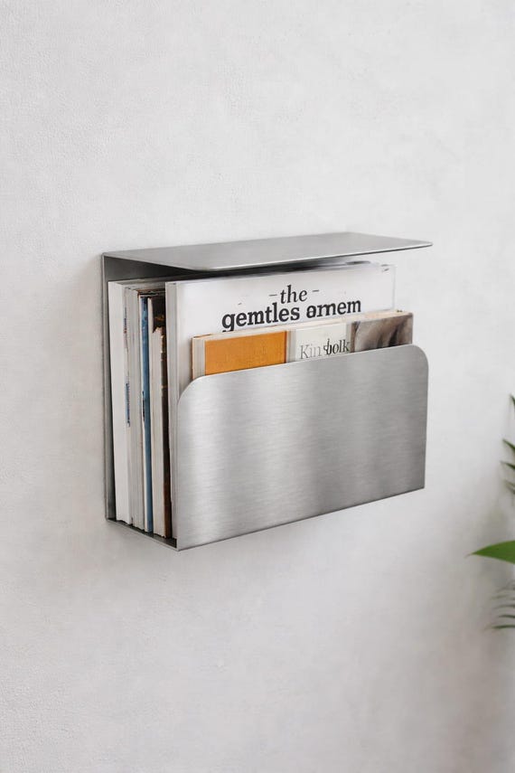 Zeitschriften Halter aus 2mm gebürstetem Edelstahl