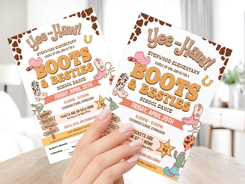 Country Western Barn Dance Set | Editable Flyer Ticket Welcome Sign ...