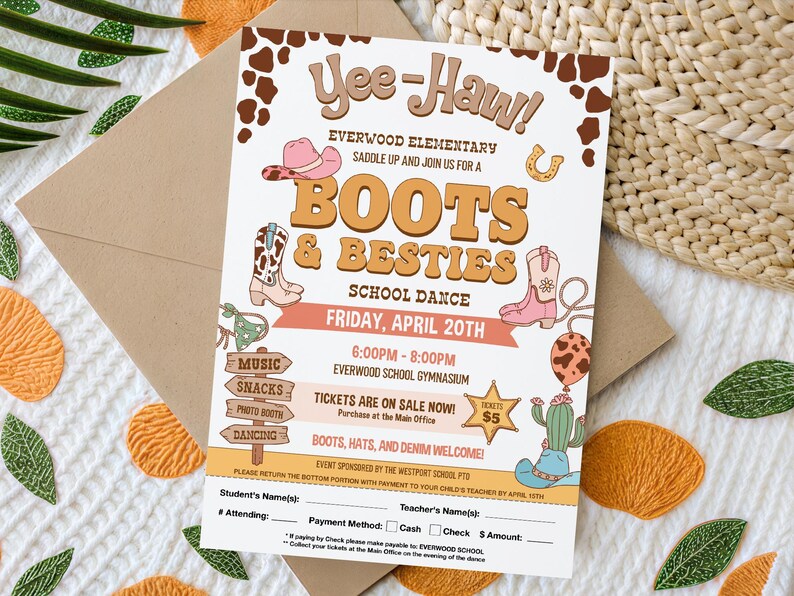 Country Western Barn Dance Set | Editable Flyer Ticket Welcome Sign ...