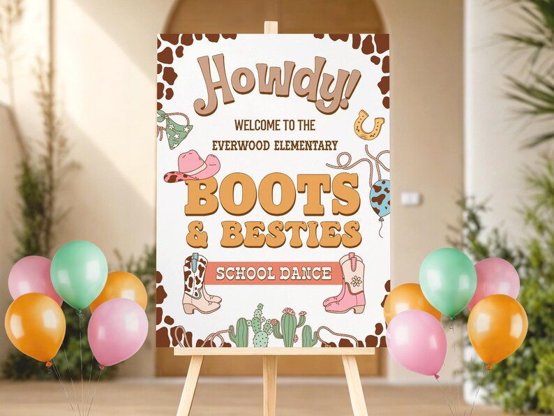 Country Western Barn Dance Set | Editable Flyer Ticket Welcome Sign ...