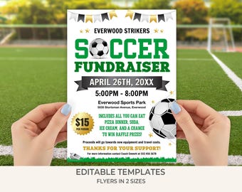 Soccer Fundraiser Flyer Template | Editable Team or School Event