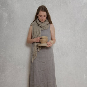 long linen dress MIMOSA | maxi dress | sleeveless linen dress | bohemian dress | tank dress | linen sleeveless dress | summer dress