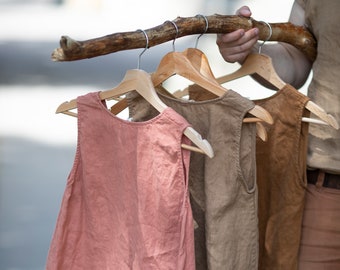 linen top RIVER | sleeveless linen top | top with side slits | loose linen tank top | loose summer top for women | boho linen top women