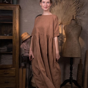linen dress HEALING | oversized loose linen summer dress | long dress | plus size linen dress | soft linen dress | romantic dress