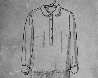 linen shirt CLAIRE | peasant loose linen shirt | linen summer shirt | Victorian era | bohemian linen top