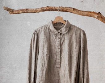 linen shirt CLAIRE | loose linen shirt | linen summer shirt | Victorian era shirt | loose linen summer top | linen top women | linen blouse