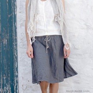 linen skirt SIMPLICITY | drawstring waist | loose linen skirt | minimal skirt | simple skirt | midi skirt | boho skit | loose summer skirt