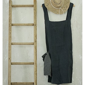 LINEN PINAFORE APRON | cross back aprons | cross over apron | square cross linen apron | Japanese apron