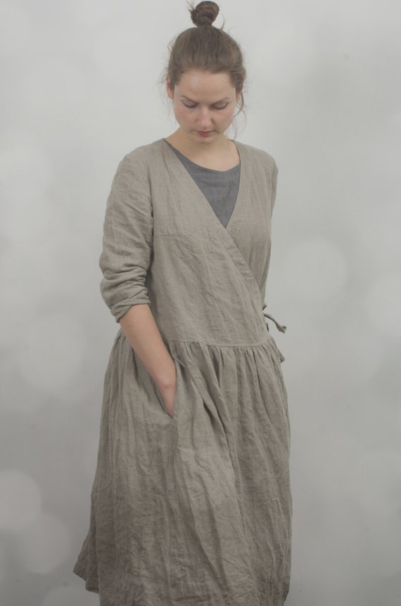linen wrap dress SEPTEMBER custom length