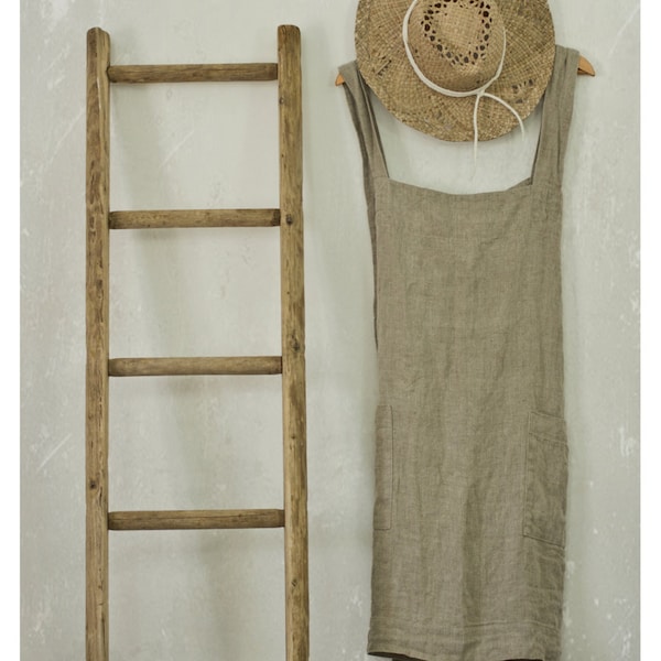 LINEN PINAFORE apron | cross back apron | Japanese style apron | kitchen apron | garden apron | vintage apron | French apron