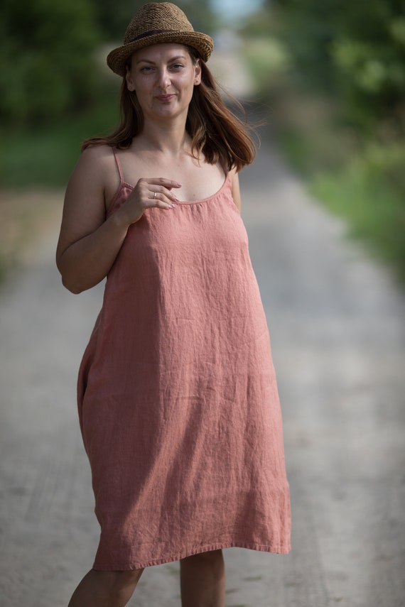 linen trapeze dress