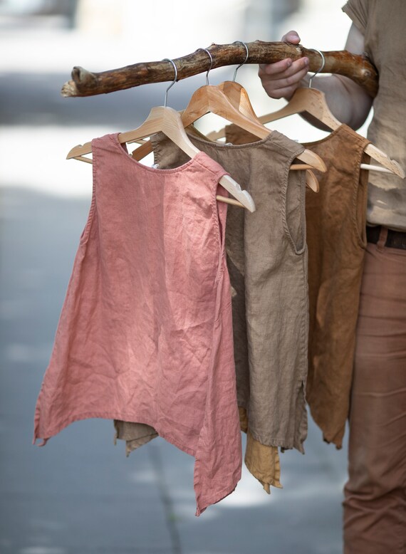 linen top RIVER | sleeveless linen top | top with side slits | loose linen tank top | loose summer top for women | boho linen top women