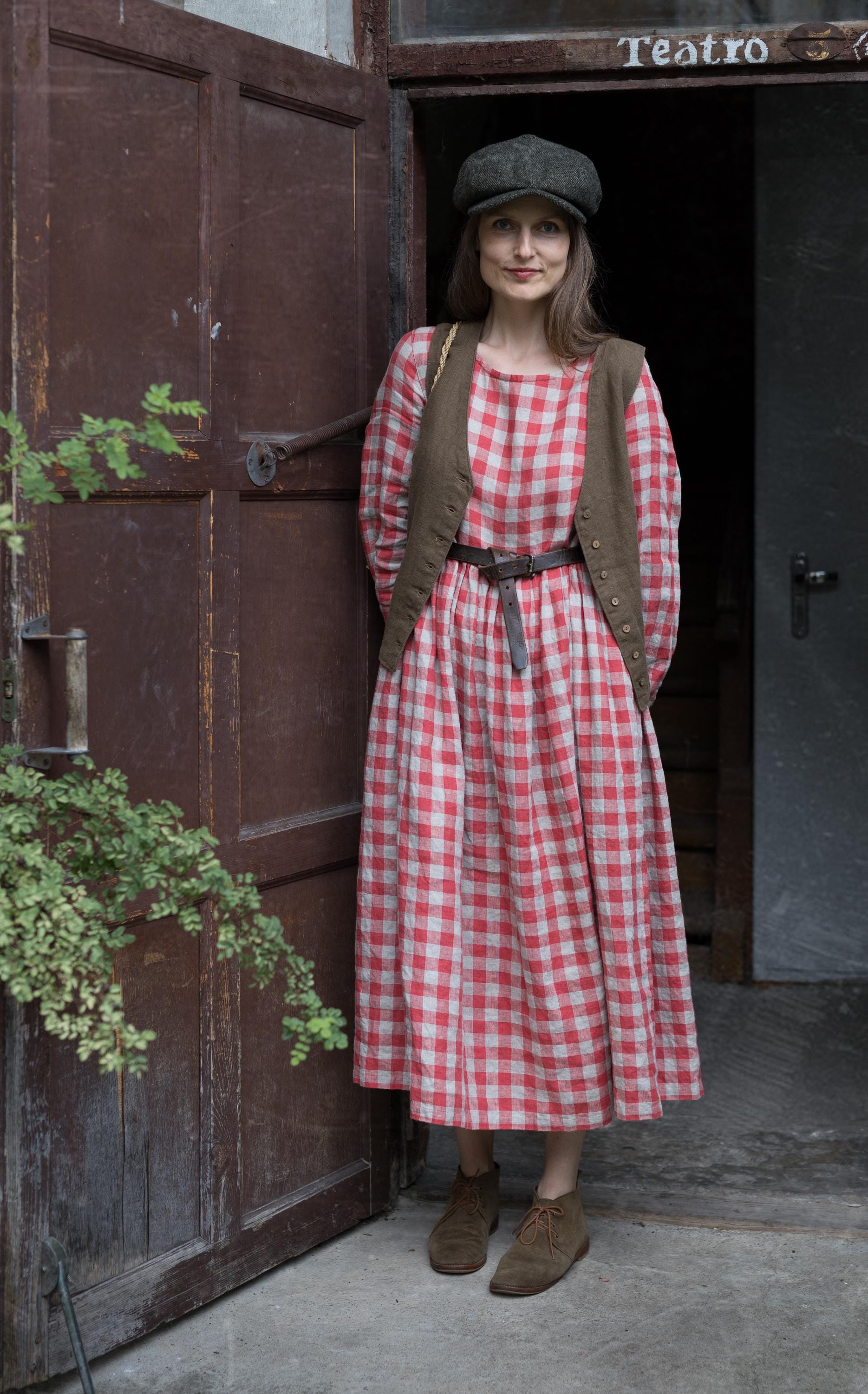 gingham fall dress Gingham Drop Waist Dress Yourdarlingstyle