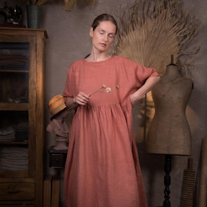 linen dress HEALING | oversized loose linen summer dress | long dress | plus size linen dress | soft linen dress | romantic dress