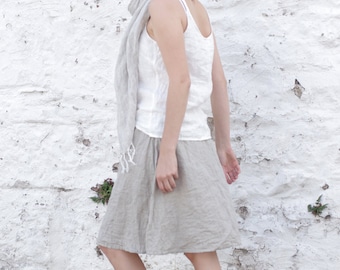 linen skirt SIMPLICITY | linen summer skirt | linen skirt women| drawstring skirt | linen skirt with elastic waist | boho skirt