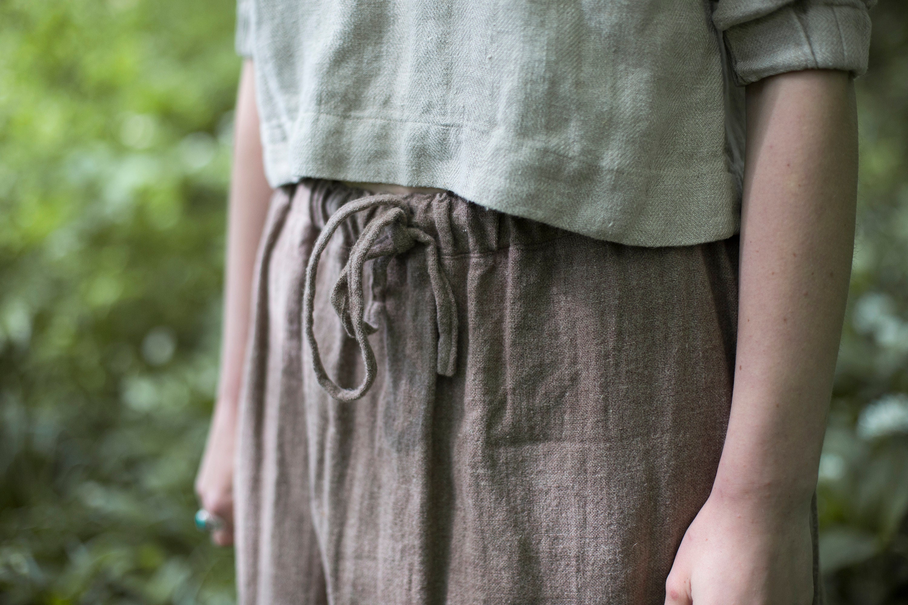 Skirt DUNE linen & wool blend drawstring skirt loose | Etsy