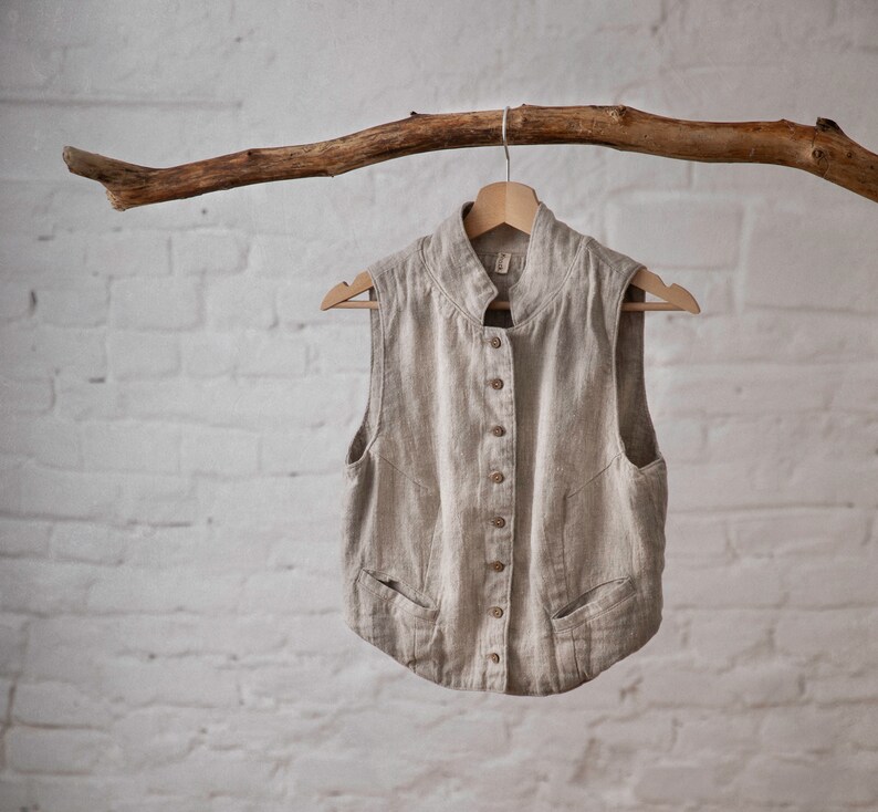 VICTORIA Linen Vest Linen Waistcoat Women's Clothes Etsy