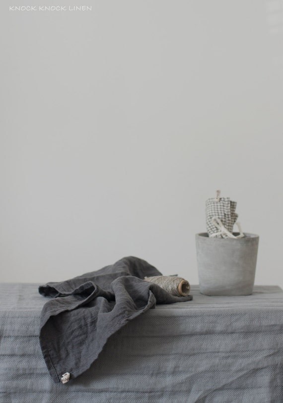 2 Linen Kitchen Towels in Grey Linen Tea Towels Dish Cloth Linen