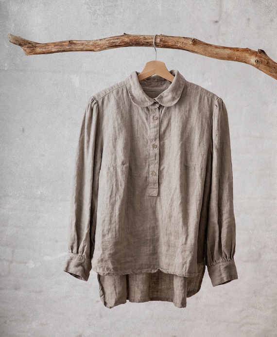 Victorian Linen Blouse CLAIRE, Loose-fit Long Sleeve Top - Etsy