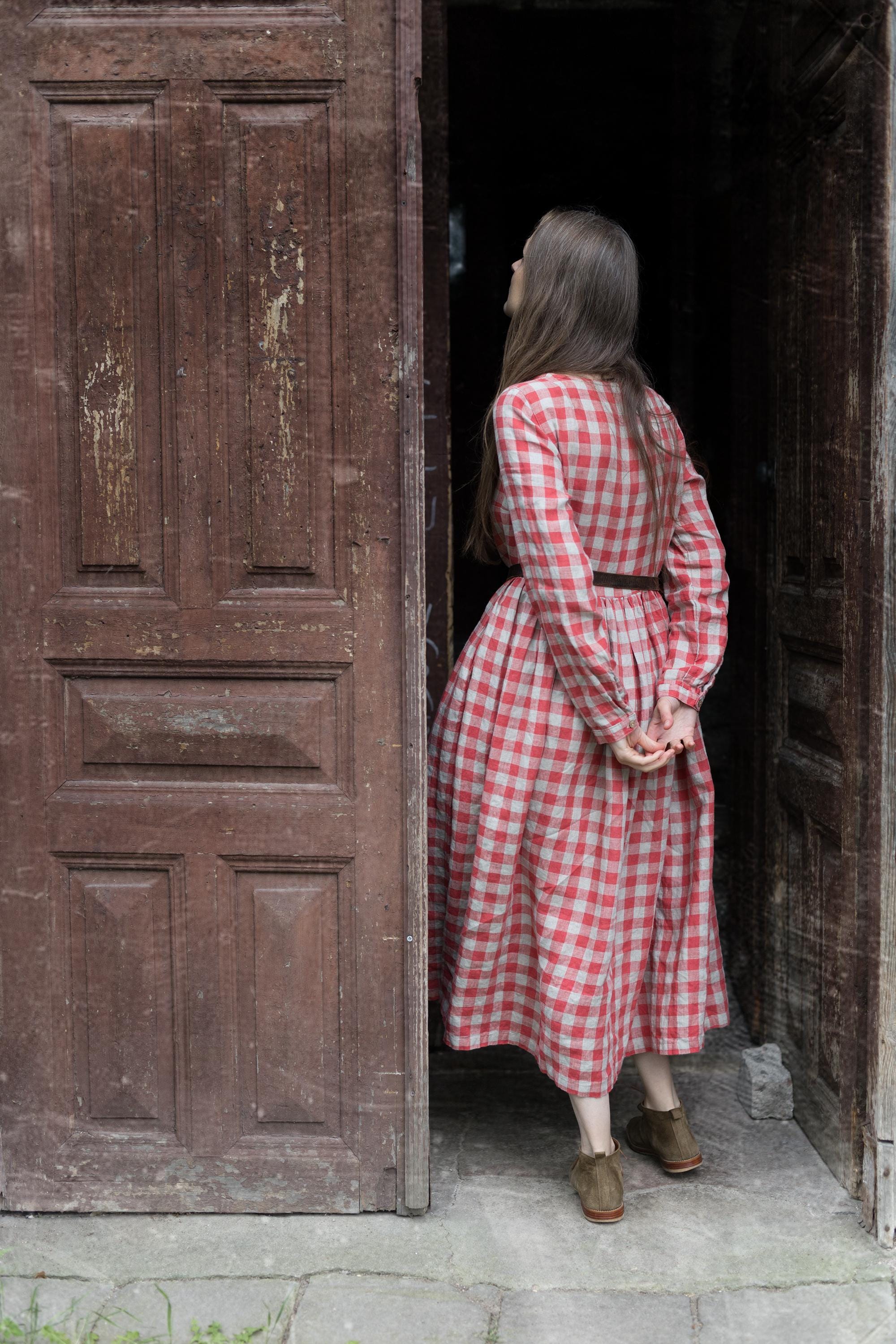 red gingham doen dress Doen The Belline Rouge La Maddalena Red White Gingham Bow Midi Dress