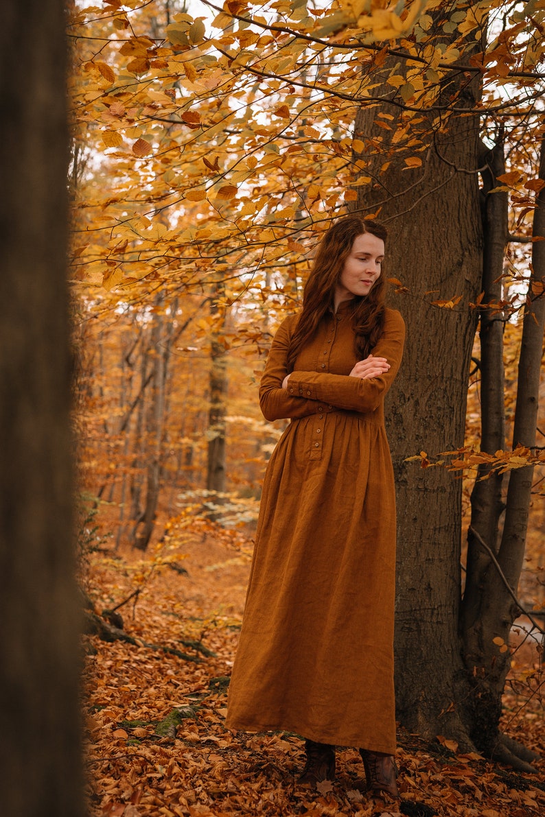 Linen Dress VICTORIA Maxi Linen Summer Dress With Sleeves Etsy Canada