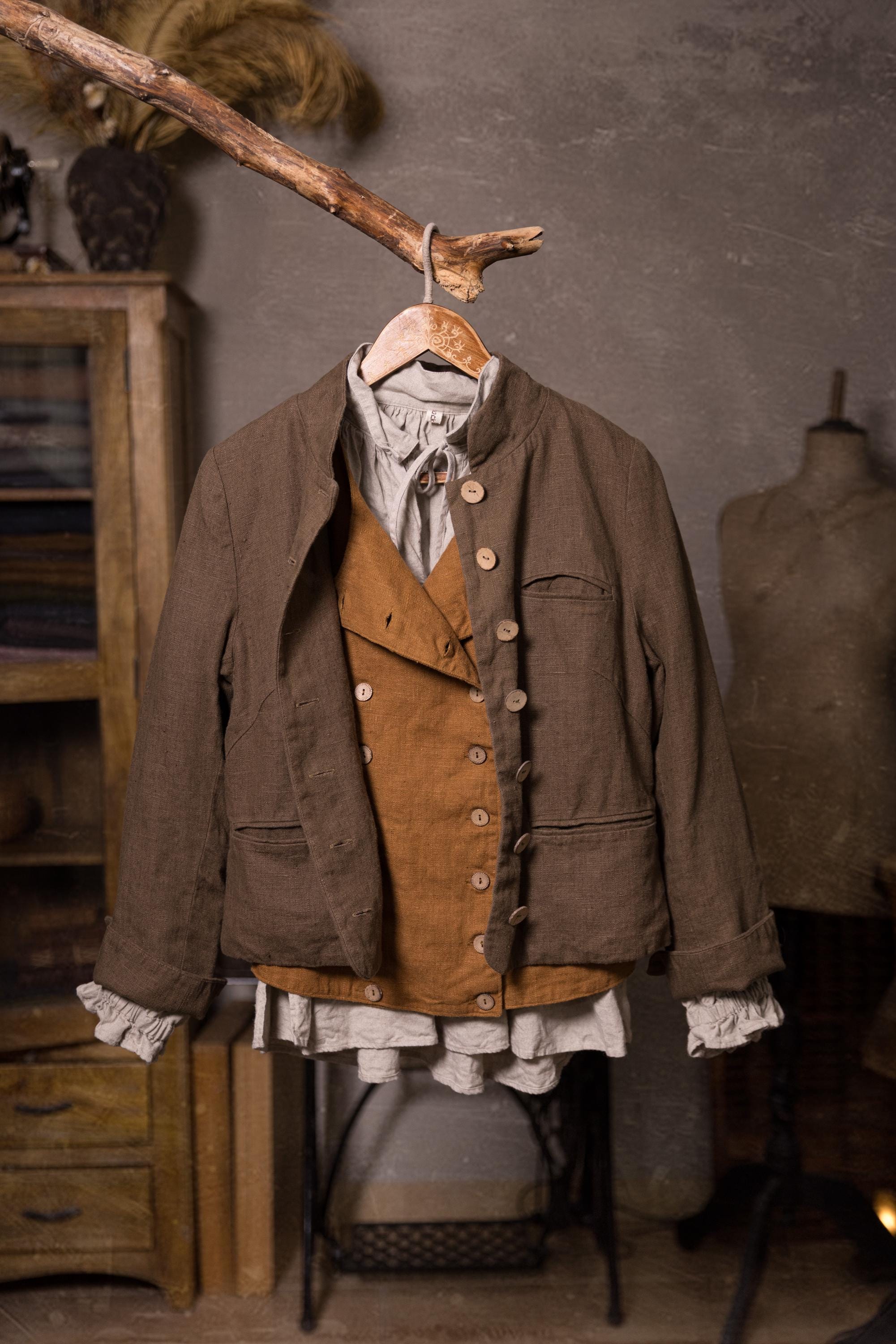 Historical Linen Jacket PERFUMER, 18th Century Inspired Short Coat