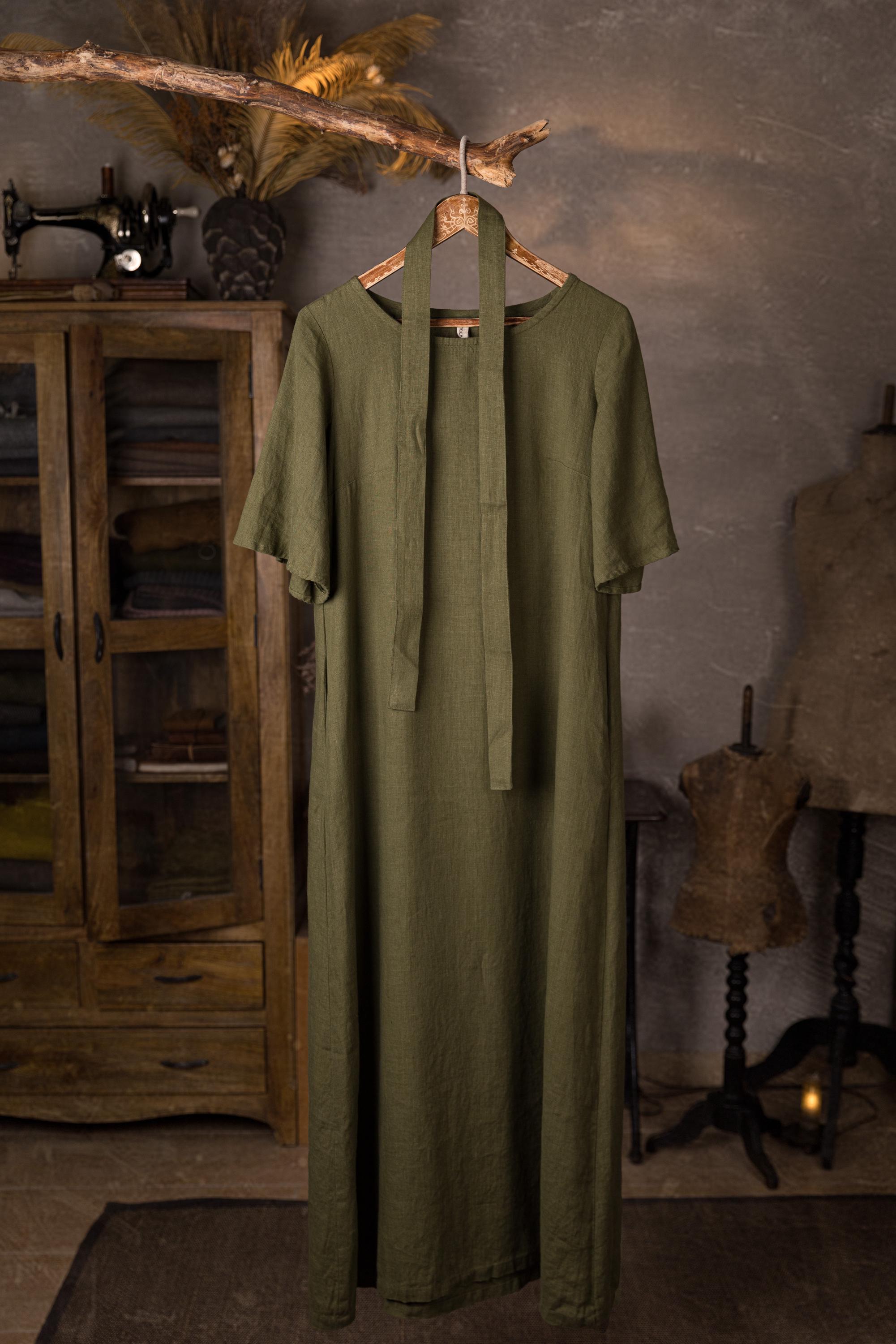 beach dress linen 100% Linen Beach Dress - White