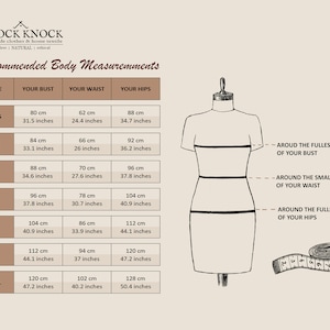 Instructions on taking body measurements to assist with your purchase. Made by KnockKnockLinen