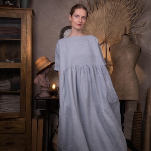 linen dress HEALING | oversized loose linen summer dress | long dress | plus size linen dress | soft linen dress | romantic dress