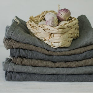 Set of 2 Grey LINEN TEA TOWELS | towels for your home