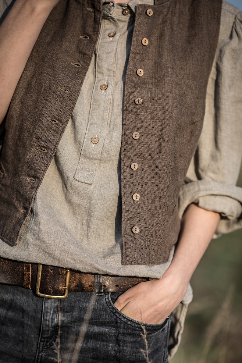 VICTORIA linen vest linen waistcoat women's clothes Etsy