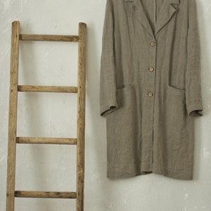 linen coat WORK with matching elbow patches and notched lapel | loose summer coat | boyfriend jacket | linen jacket for women | work jacket