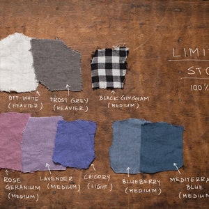 A collection of linen samples to help you pick your fabric color by KnockKnockLinen