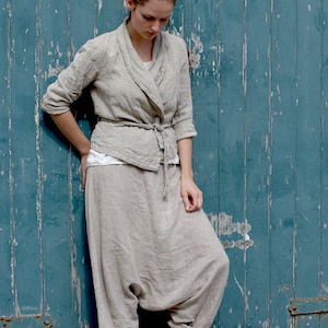 linen wrap jacket | loose linen jacket | linen summer jacket with shawl collar | linen jacket for women | duster jacket | linen blazer