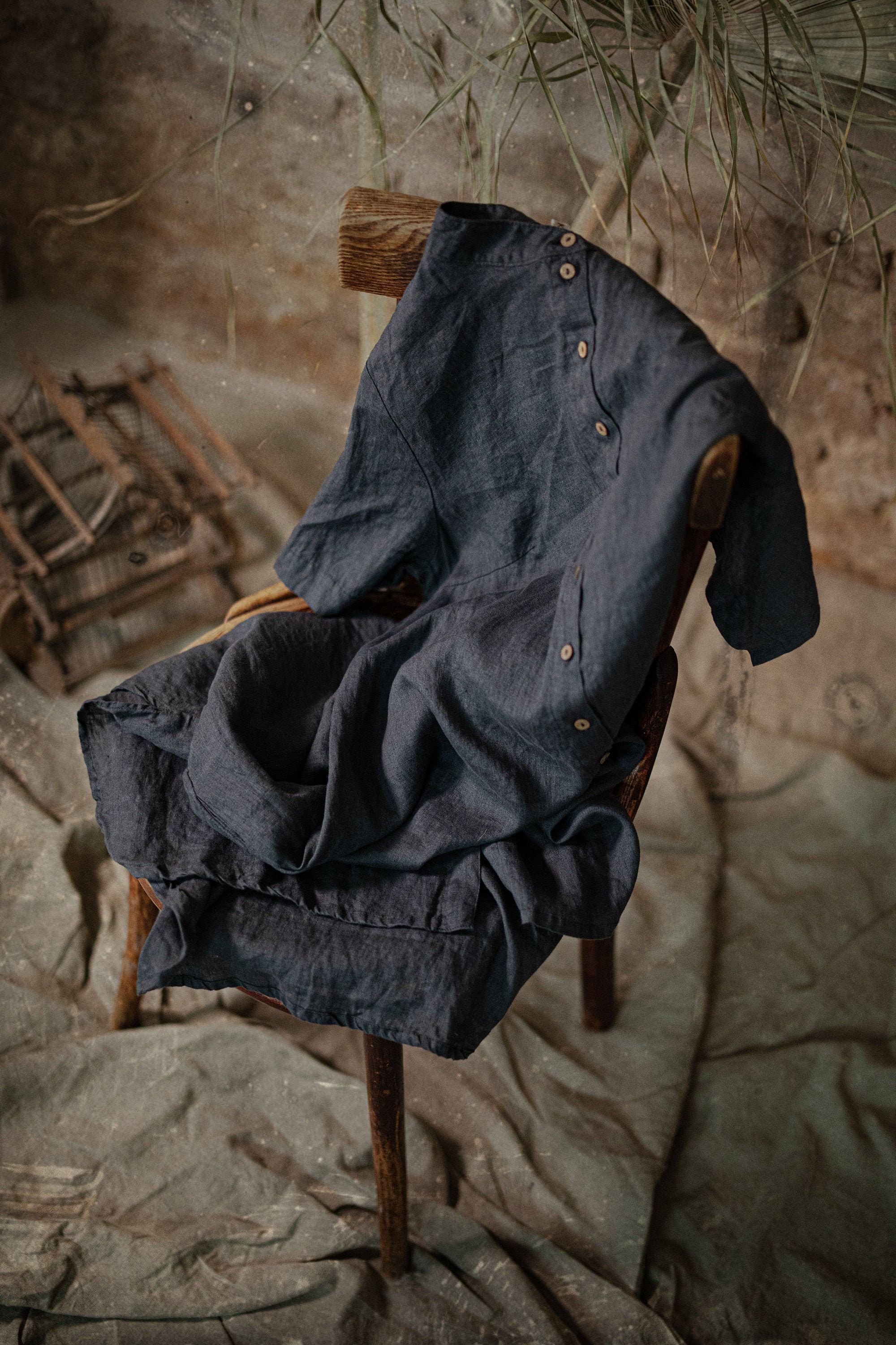 linen oversized dress LIGHTHOUSE | duster coat | summer dress | linen shirt dress | light summer coat | long dress | long summer dress