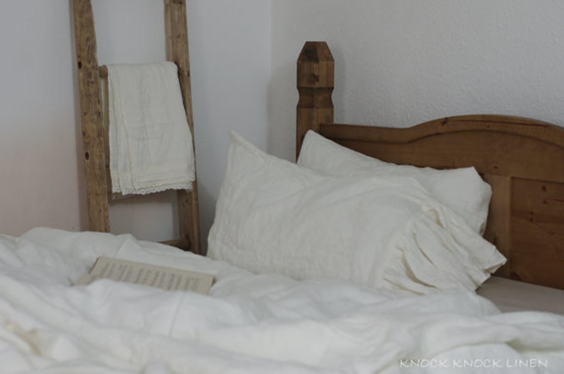 Set of 2 RUFFLED LINEN PILLOW Cases Etsy