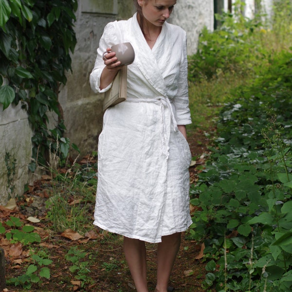 linen summer wrap coat | wrap jacket | linen robe | linen coat for women | linen summer dress | linen wrap | linen wrap coat