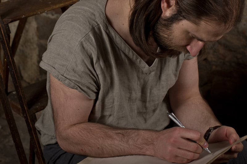 Image of Casual Linen Men's T-Shirt | Clothes V-Neck Shirts Short Sleeves