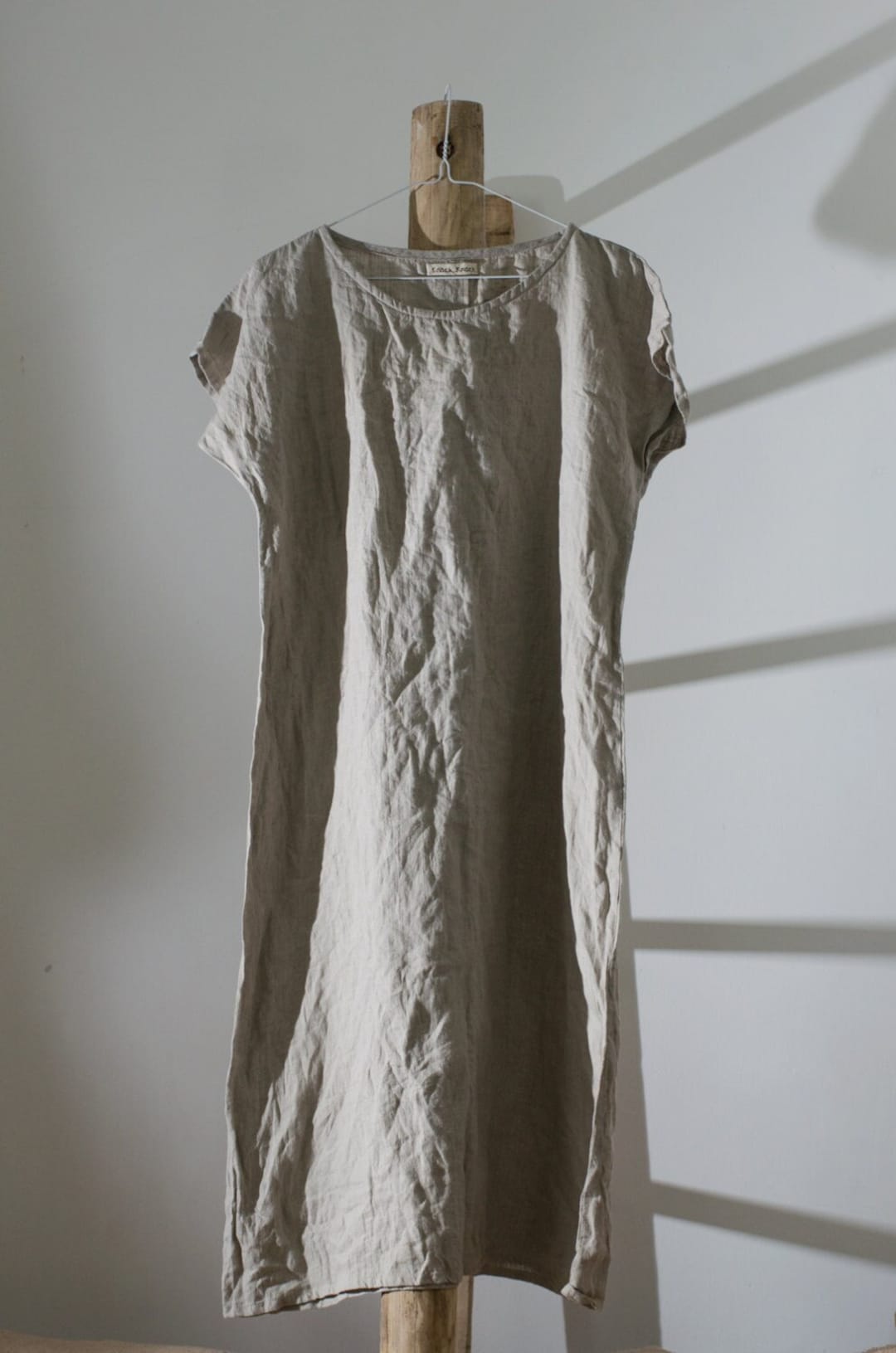 新品未使用COTTON LINEN VINTAGE DRESS TUNIC Vintage Summer Cotton Linen Dress for Women Casual Short