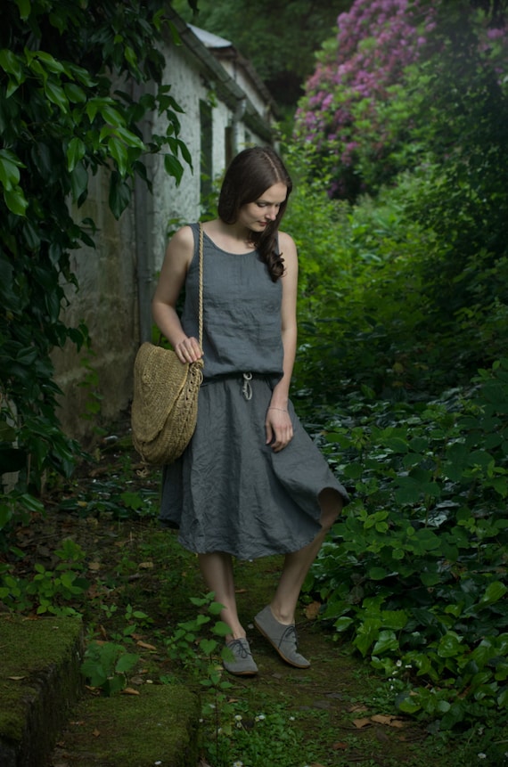 Linen Skirt SWING Elastic Band Skirt Semi circular Linen Skirt Drawstring Skirt Retro Skirt Vintage Skirt Summer Skirt Linen Etsy Ireland