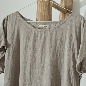 Linen Tee Shirt SIMPLICITY Loose Linen Shirt Basic Linen Top Simple ...