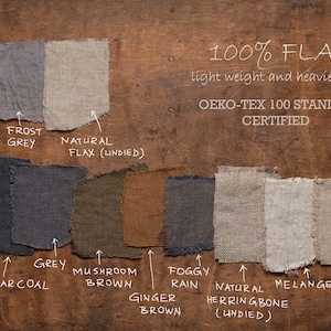 A collection of linen samples to help you pick your fabric color by KnockKnockLinen