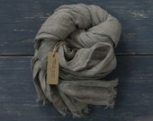 Linen Scarf With Soft Fringe