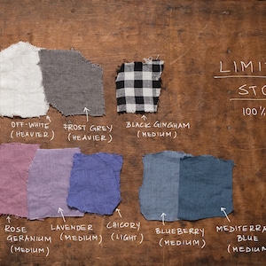 A collection of linen samples to help you pick your fabric color by KnockKnockLinen