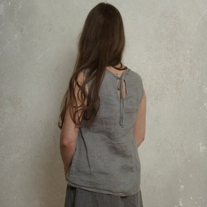 sleeveless linen blouse POET | a summer linen top | linen blouse for women | loose summer top for women | sleeveless linen blouse top
